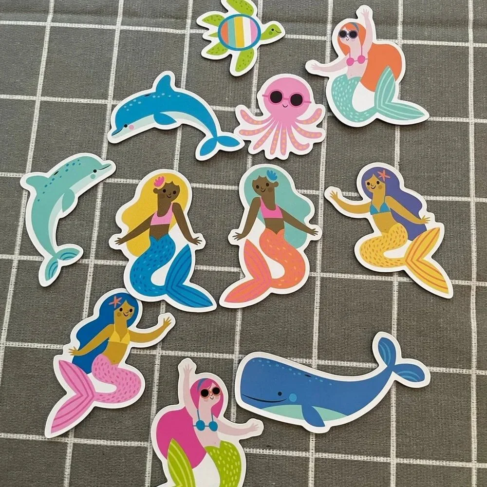 Kids Toys Mermaid Magnets and Play Board Book Stickers SET